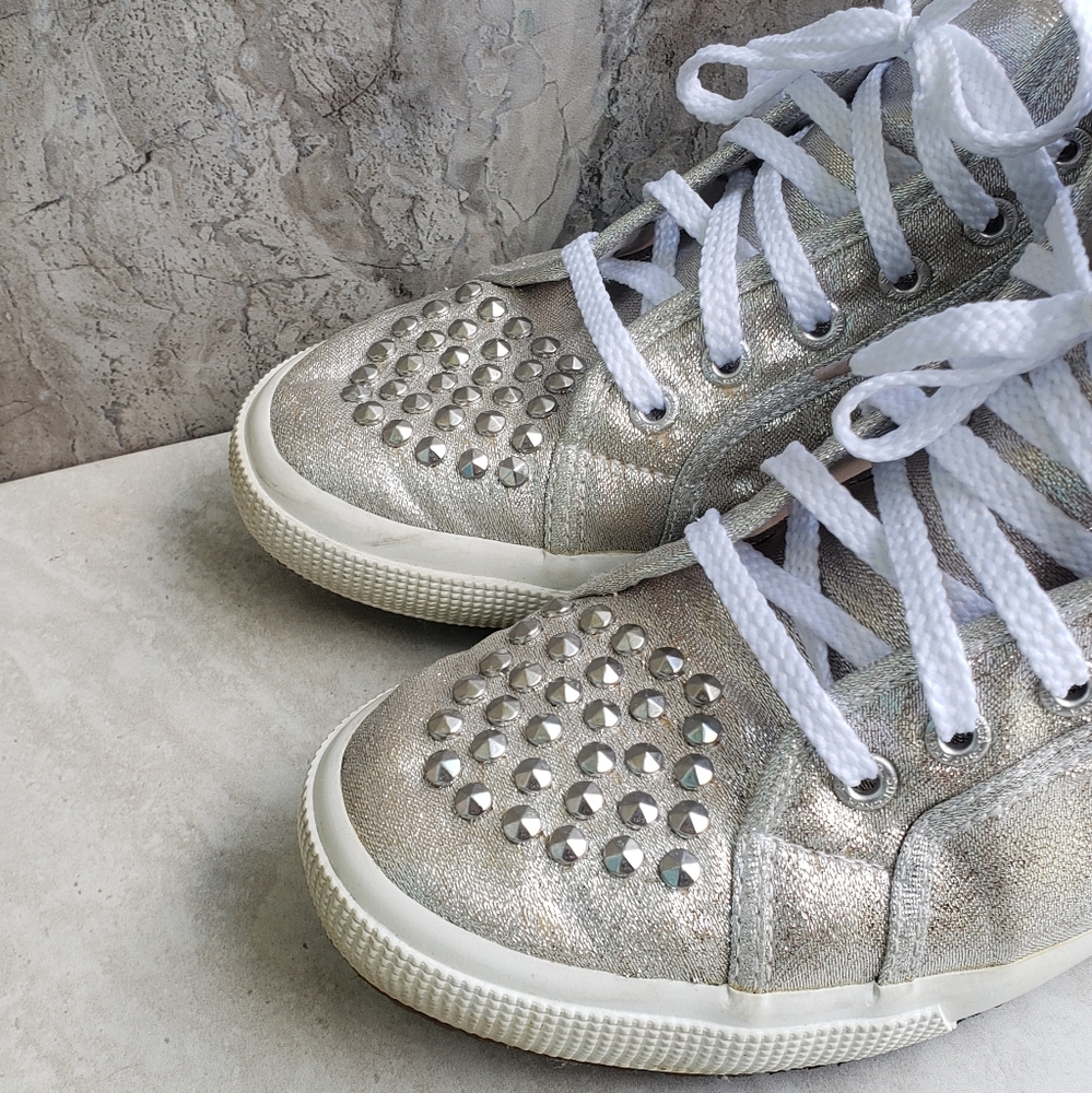 Superga Silver Glitter Stud High-Top Sneaker
EU 41 - Picture 8 of 16